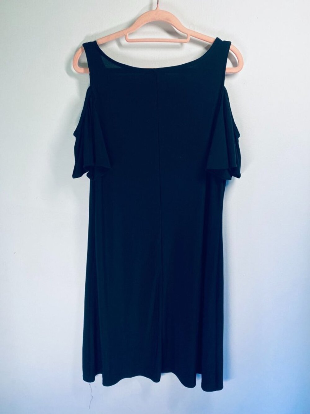 Cold Shoulder Black Dress MSK Womens Large Soft Stretchy Fabric - Picture 5 of 6